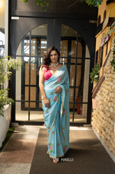 Amber Blue Silk Saree